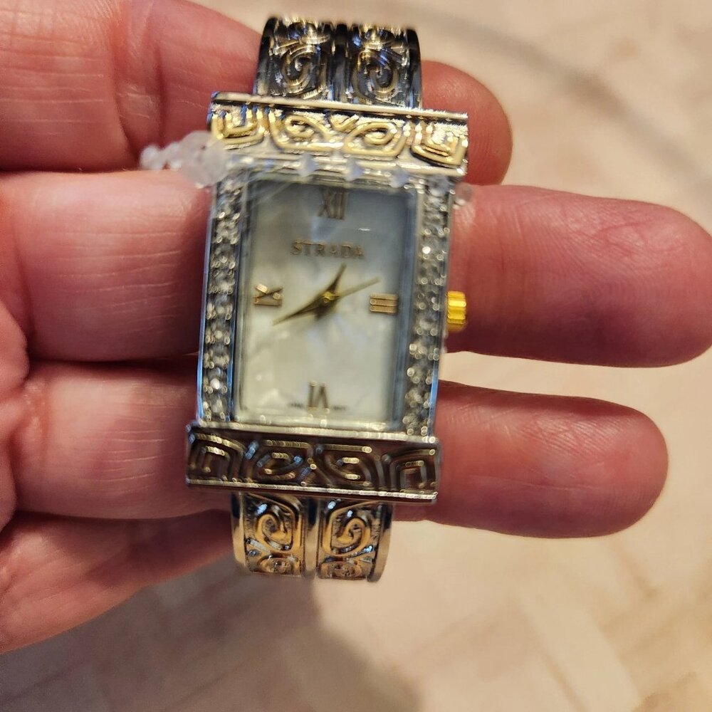 Strada cuff watch silver tone w/gold tone accents NWOT ladies